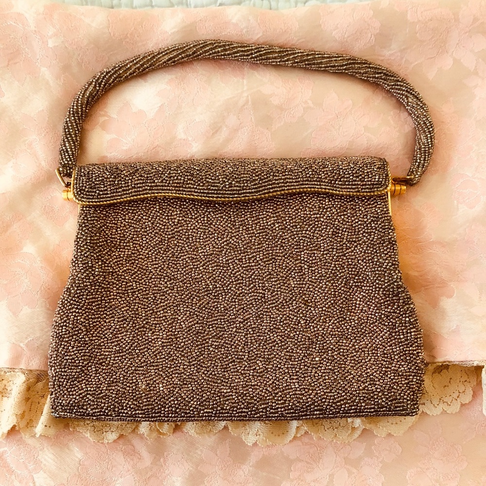 Vintage Elsie Tu Pink Beaded Small Hand Bag